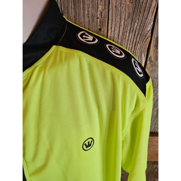 Canari size XXL 2XL high visibility neon yellow cycling 1/4 zip w/ pockets light - Picture 2 of 8